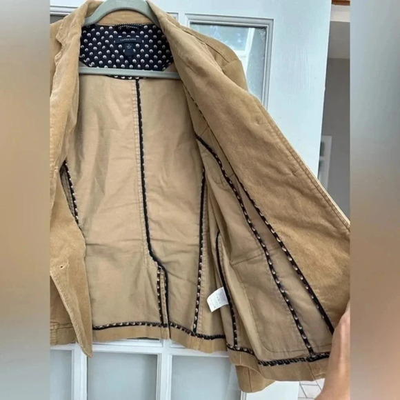 Lands End | Botton Down Tan Corduroy Western Boho Jacket Women’s Size 12 Large - Picture 4 of 9
